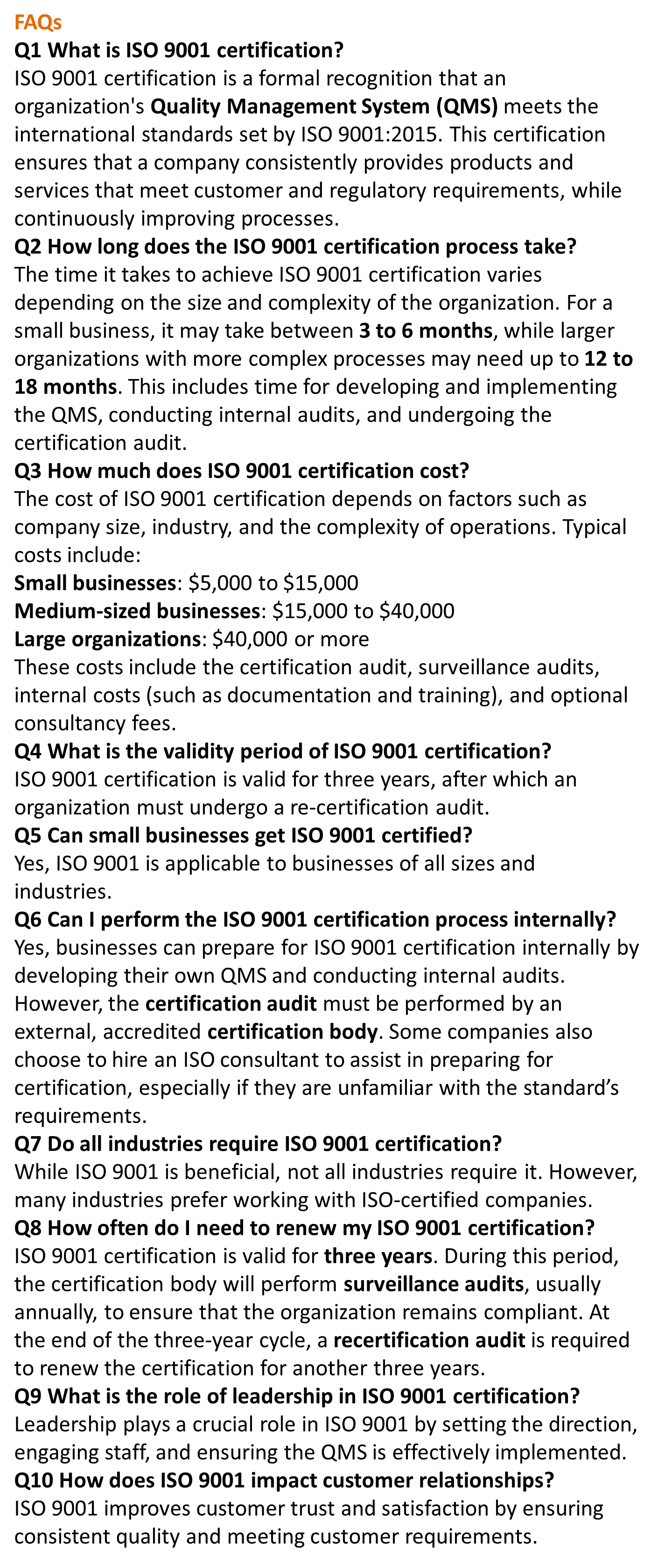 cost of iso 9001 certification
